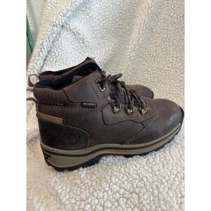 Timberland‎ Waterproof Hiking Boots Boys Size 3.5 Brown Leather Lace Up